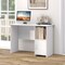 Costway Modern Computer Desk with Cabinet Cable Holes & Open Shelf Storage for Home Office